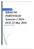 HRM3701 PORTFOLIO Semester 1 2024 - DUE 22 May 2024