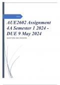 AUE2602 Assignment 4A Semester 1 2024 - DUE 9 May 2024