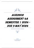 AUE2602 Assignment 4A Semester 1 2024 - DUE 9 May 2024