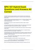 SPH 107 Hybrid Exam Questions and Answers All Correct 