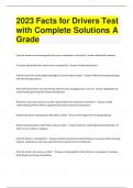 2023 Facts for Drivers Test with Complete Solutions A Grade