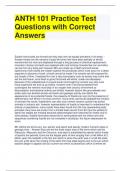 Bundle For Anth 101 Exam Questions and All Correct Answers