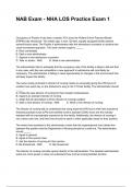 NAB Exam - NHA LOS Practice Exam 1  Questions And Answers