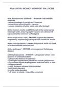 AQA A LEVEL BIOLOGY WITH BEST SOLUTIONS          what do suppressor t-cells do? - ANSWER-- halt immune  response  - prevent wastage of energy and resources  - prevent overactive immune response  - causes reduction of white blood cells after being ill    d