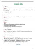 NSG 211 HIV  Actual Exam 2024 Q & A  (Graded A+ )