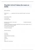 Phar442: S.O.A.P. Notes (for exam on 02/09) Questions And Well Elaborated Answers/2024.