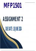 MFP1501 Assignment 2 Due 18 June  Semester 1 2024