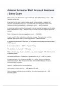 Arizona School of Real Estate & Business : Sales Exam Questions with correct Answers 2024( A+ GRADED 100% VERIFIED).