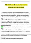 ATI RN Mental Health Final Exam  Questions and Answers 2024 / 2025 | 100% Verified Answers