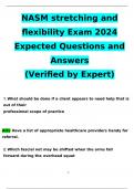 NASM Stretching and flexibility Exam 2024 Expected Questions and Answers (Verified by Expert)