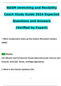 NASM stretching and flexibility Coach Exam 2024 Expected Questions and Answers (Verified by Expert)