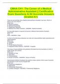 CMAA CH1: The Career of a Medical Administrative Assistant || Certification Exam Questions & All Accurate Answers (Graded A+)