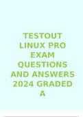 TESTOUT LINUX PRO EXAM QUESTIONS AND ANSWERS 2024 GRADED A