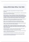 Indiana DECA State Officer Test! 2024 with complete solutions