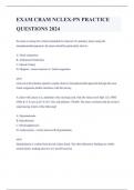 EXAM CRAM NCLEX-PN PRACTICE QUESTIONS 2024