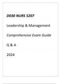 (WGU D030) NURS 5207 Leadership & Management Comprehensive Exam Q & A 2024.