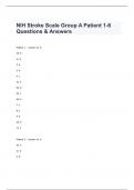 NIH Stroke Scale Group A Patient 1-6 Questions & Answers