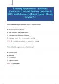 Licensing Requirements - California  Contractors (Law and Business) Questions &  100% Verified Answers | Latest Update | Already  Graded A+