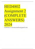 HED4802 Assignment 2 (COMPLETE ANSWERS) 2024