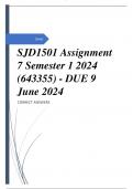 SJD1501 Assignment 7 Semester 1 2024 (643355) - DUE 9 June 2024