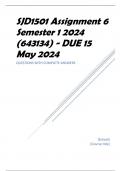 SJD1501 Assignment 6 Semester 1 2024 (643134) - DUE 15 May 2024