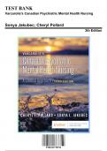 Test Bank: Varcarolis’s Canadian Psychiatric Mental Health Nursing, 3rd Edition by Halter - Chapters 1-35, 9780323778794 | Rationals Included