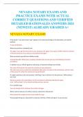 NEVADA NOTARY EXAMS AND PRACTICE EXAMS WITH ACTUAL CORRECT QUESTIONS AND VERIFIED DETAILED RATIONALES ANSWERS 2024 (NEWEST) ALREADY GRADED A+ NEVADA NOTARY EXAMS