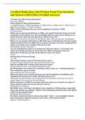 Certified Medication Aide Practice Exam Questions and Answers (2022/2023) (Verified Answers)  3 Factors that affect drug absorption? Age, Sex, Weight Seven Rights of Drug Administration 1.) Right Resident 2.) Right Medication 3.) Right Dose 4.) Right rout