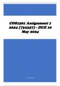 COS1501 Assignment 1 QUIZ 2024 (732357) - DUE 10 May 2024