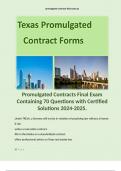 Promulgated Contracts Final Exam Containing 70 Questions with Certified Solutions 2024-2025. 