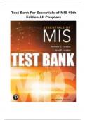 Test Bank For Essentials of MIS 15th Edition All Chapters