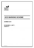 GCE MARKING SCHEME SUMMER 2019 ECONOMICS - UNIT 1 2520U10-1 