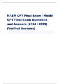 NASM CPT Final Exam / NASM CPT Final Exam Questions and Answers (2024 / 2025) (Verified Answers)