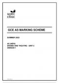 GCE AS MARKING SCHEME SUMMER 2022 AS (NEW) DRAMA AND THEATRE - UNIT 2 2690U20-1