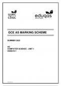 GCE AS MARKING SCHEME SUMMER 2022 AS COMPUTER SCIENCE - UNIT 1 2500U10-1