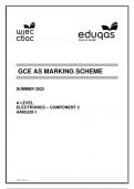 GCE AS MARKING SCHEME SUMMER 2022 A LEVEL ELECTRONICS – COMPONENT 2 A490U20-1