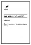 GCE AS MARKING SCHEME SUMMER 2022 AS DESIGN & TECHNOLOGY – ENGINEERING DESIGN 2601U10-1