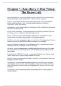 Chapter 1- Sociology in Our Times:  The Essentials Age of Enlightenment - correct answearsresulted in massive economic, technological,  and social changes- people faced to leave rural communities to get jobs Anomie - correct answearsobserved that rapid so