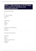 BIOD 171 Microbiology w Lab (Portage Learning) Exam Questions and Complete Solutions