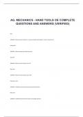 AG. MECHANICS - HAND TOOLS OE COMPLETE QUESTIONS AND ANSWERS (VERIFIED)