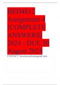 HED4812 Assignment 4 (COMPLETE ANSWERS) 2024 - DUE 30 August 2024