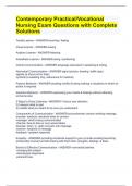 Contemporary Practical/Vocational Nursing Exam Questions with Complete Solutions