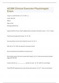 ACSM Clinical Exercise Physiologist 209 Exam Questions With Completely Correct Answers |Guaranteed Success|33 Pages