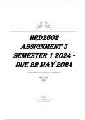 HRD2602 Assignment 5 Semester 1 2024 - DUE 22 May 2024