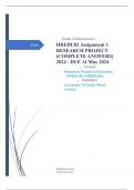 Exam (elaborations) HREDU82 Assignment 1 RESEARCH PROJECT (COMPLETE ANSWERS) 2024 - DUE 14 May 2024 •	Course •	Research Project in Education - HREDU82 (HREDU82) •	Institution •	University Of South Africa (Unisa) •	Book •	Doing Educational Research HREDU82