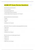 ACSM CPT|208 Exam Review Questions With 100% Correct Answers|59 Pages