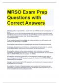 MRSO Exam Prep Questions with Correct Answers 