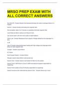 MRSO PREP EXAM WITH ALL CORRECT ANSWERS