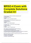 MRSO-4 Exam with Complete Solutions Graded A+