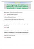 Pathophysiology NSG 533 Exam 1 Questions | 100% Correct Answers |  UpToDate Doc | Already Graded A+ 